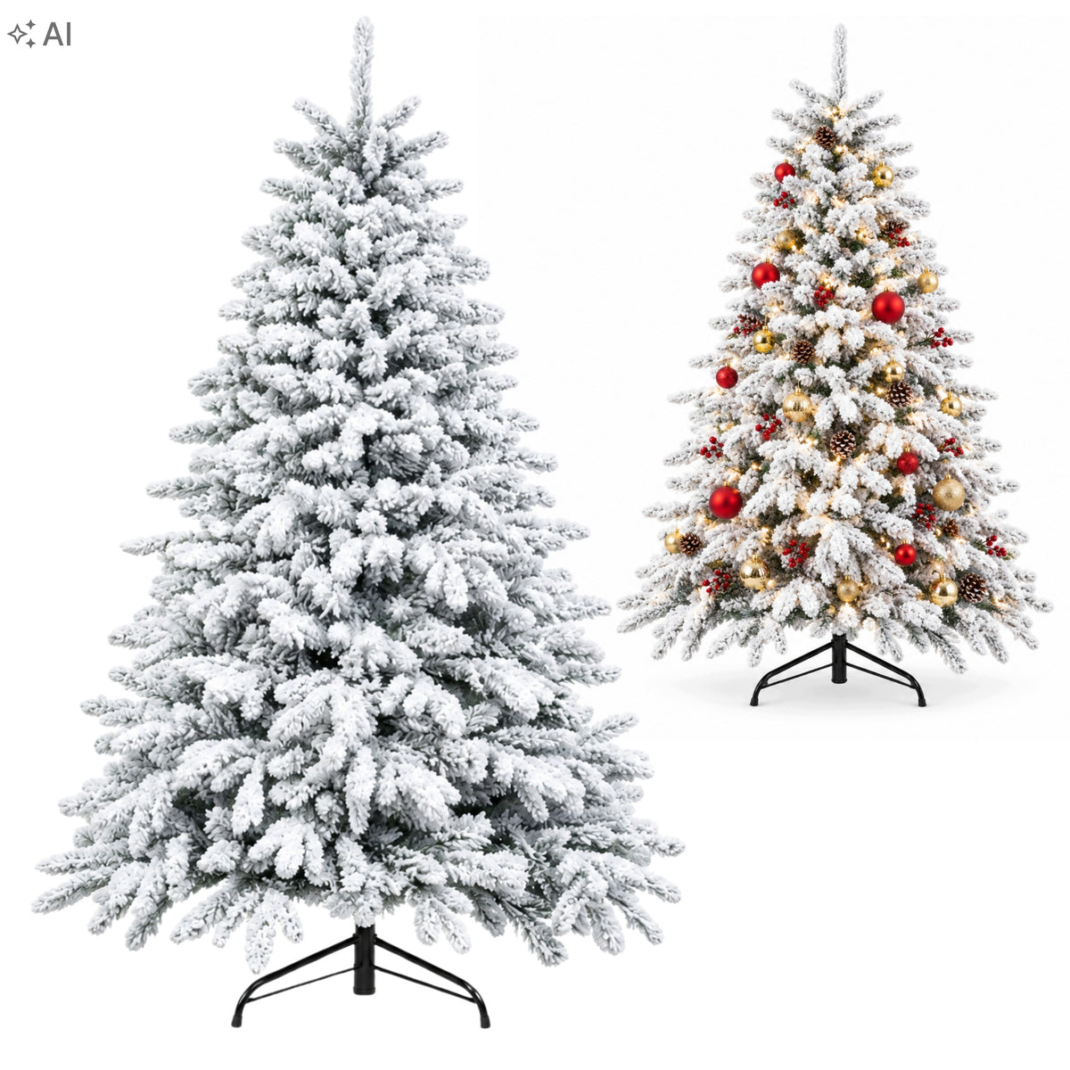 ARTIFICIAL CHRISTMAS TREE 220CM snow-covered dense spruce like alive + PREMIUM stand