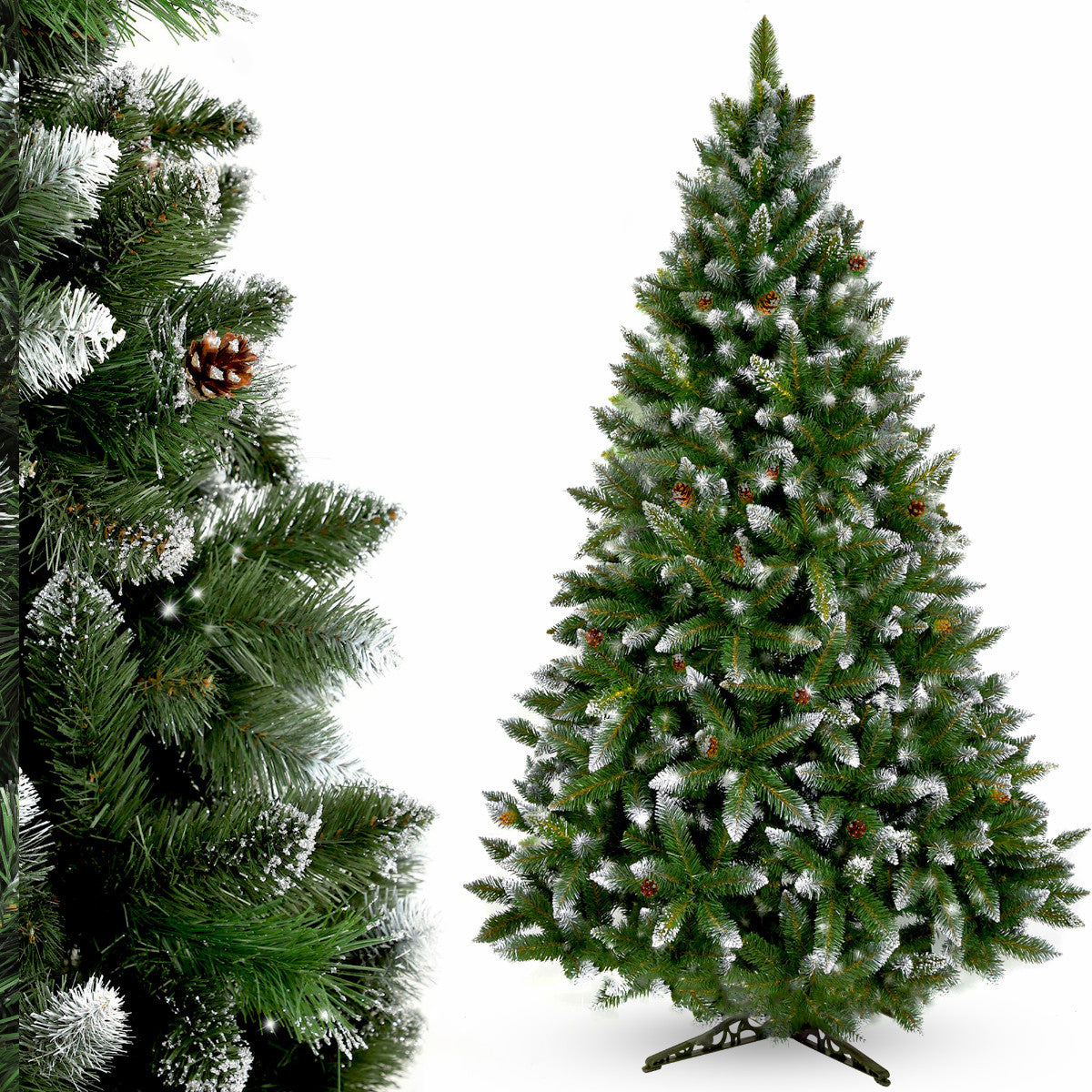 ARTIFICIAL CHRISTMAS TREE AS LIVE 180 cm PINE DENSE DIAMOND SNOW-COVERED PREMIUM