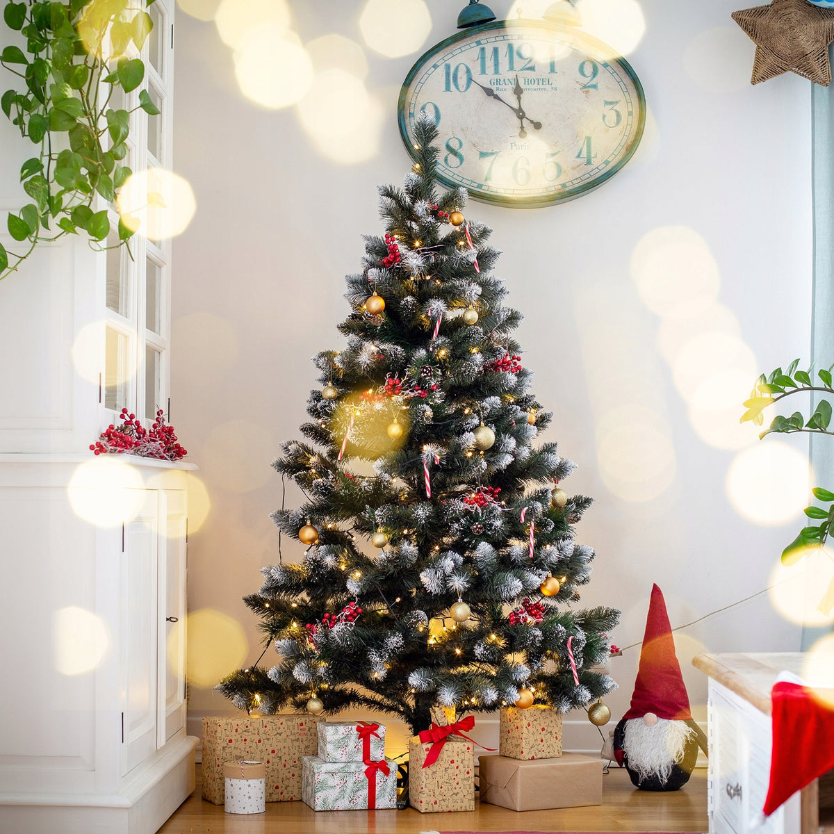 ARTIFICIAL CHRISTMAS TREE AS LIVE 220 cm PINE DENSE DIAMOND SNOW-COVERED PREMIUM Packaging status original