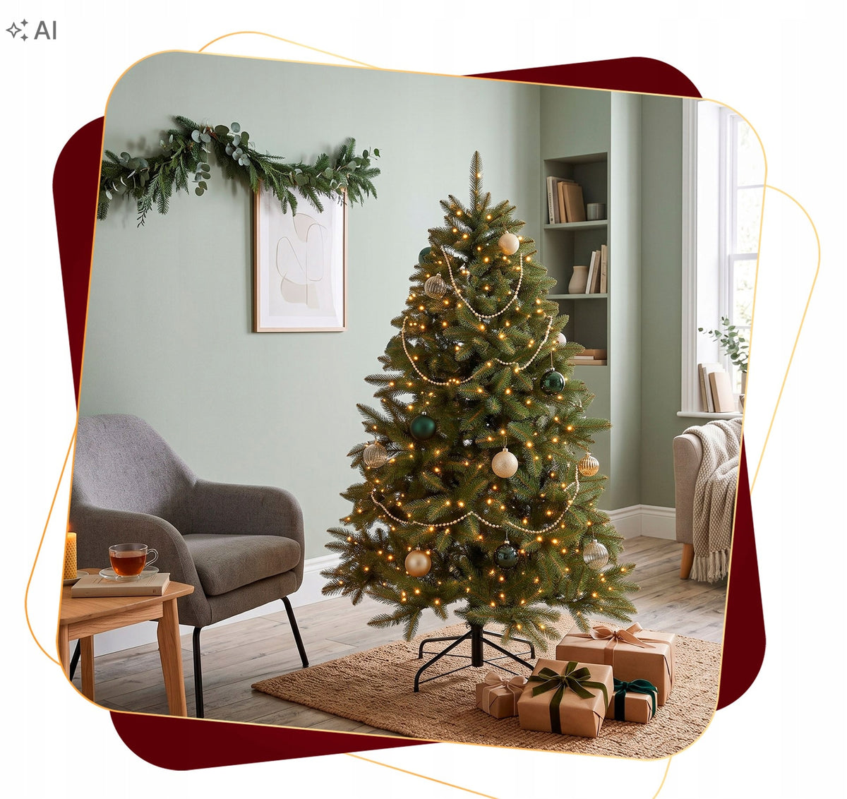 ARTIFICIAL CHRISTMAS TREE CAUCASIAN SPRUCE 180 cm natural dense PREMIUM + FREEBIE Brand Springos