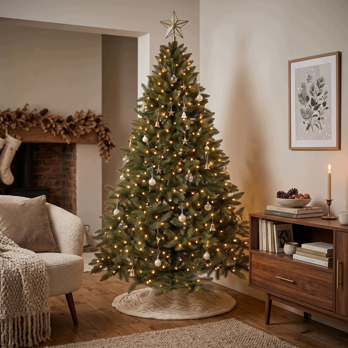 ARTIFICIAL CHRISTMAS TREE CAUCASIAN SPRUCE 200 cm natural as living PREMIUM + FREEBIE Brand Springos