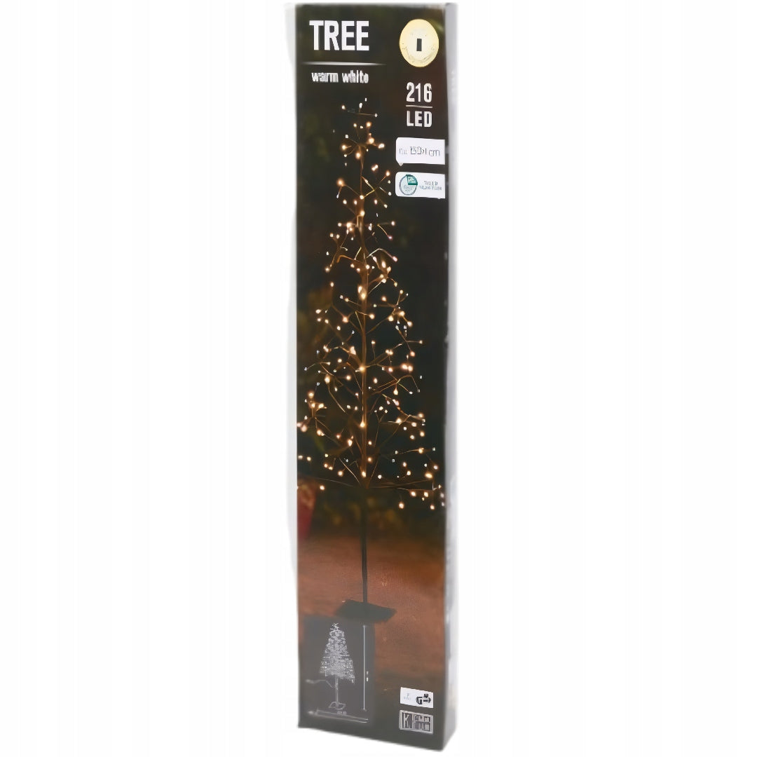 ARTIFICIAL CHRISTMAS TREE LED OUTDOOR GARDEN ILLUMINATION LIGHT 150CM FOR TERRACE Manufacturer code ŚWIĄTECZNE DRZEWKO Z TIMEREM TIMER 216 LED