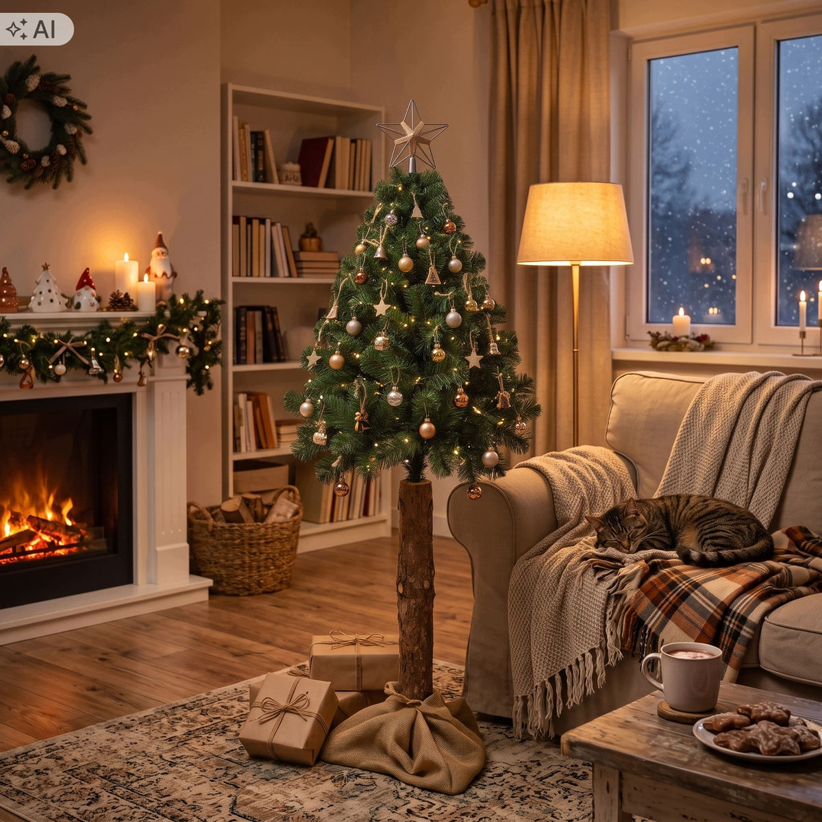 ARTIFICIAL CHRISTMAS TREE ON THE TRUNK 160cm BEAUTIFUL NATURAL THICK PINE LIKE LIVE FREEBIE Brand Springos