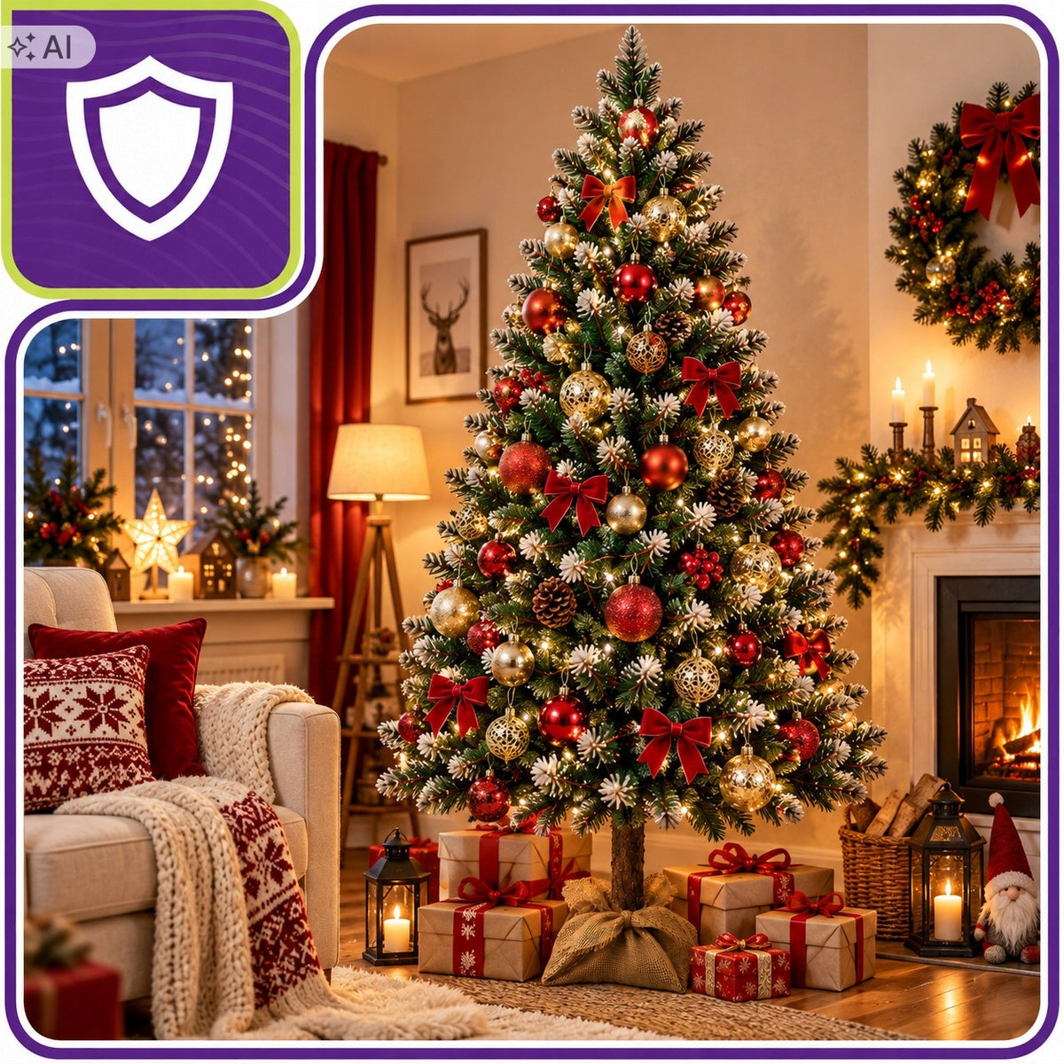 ARTIFICIAL CHRISTMAS TREE ON THE TRUNK LIKE A LIVING 180 CM SNOW-COVERED DIAMOND CHRISTMAS TREE DENSE Packaging status original