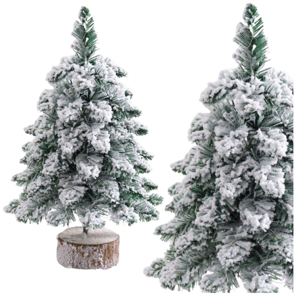 ARTIFICIAL CHRISTMAS TREE ON THE TRUNK SNOW-COVERED CHRISTMAS DECORATION REED LARGE 60CM