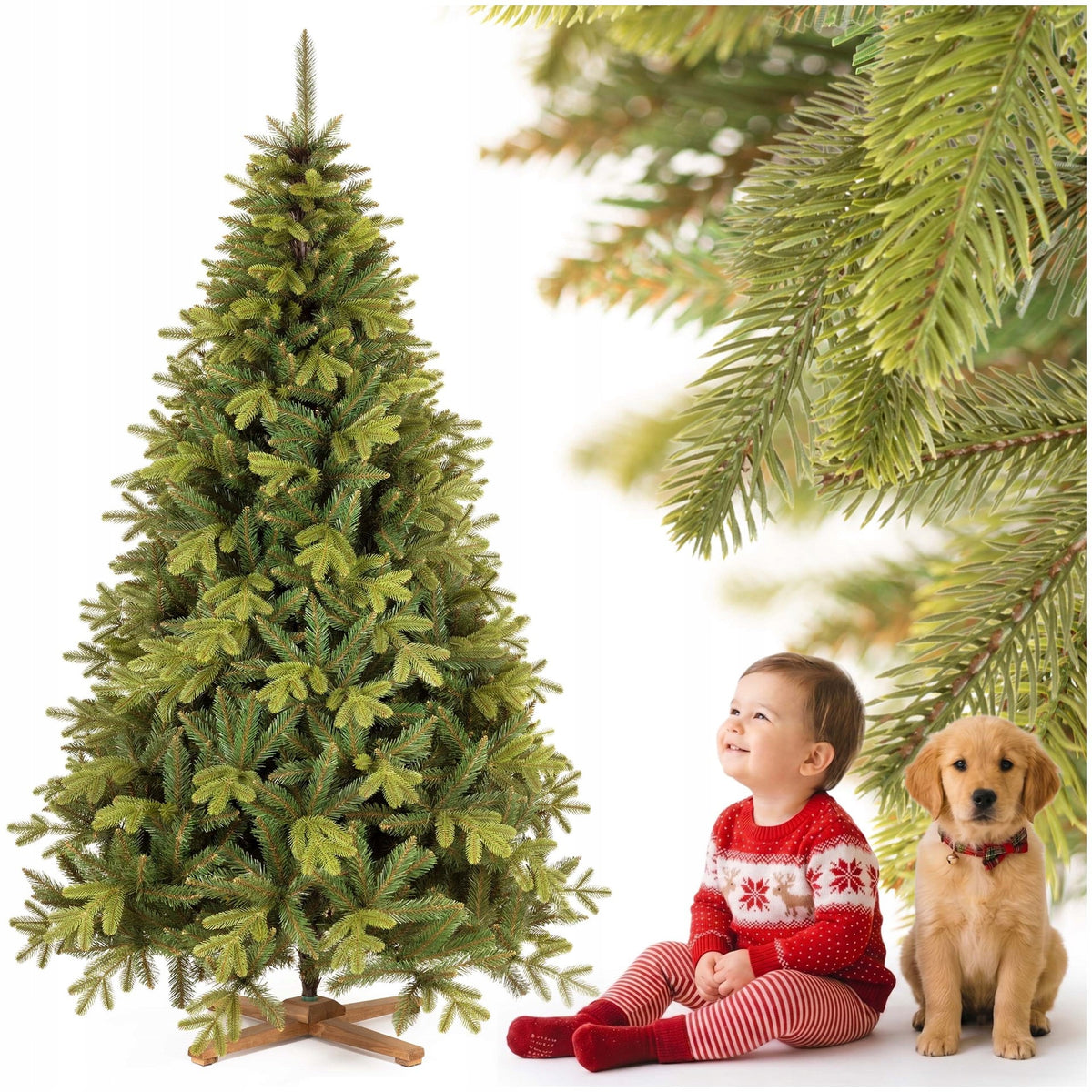 ARTIFICIAL CHRISTMAS TREE PE 180 cm ITALIAN SPRUCE CAUCASIAN LIKE A LIVING PREMIUM DENSE