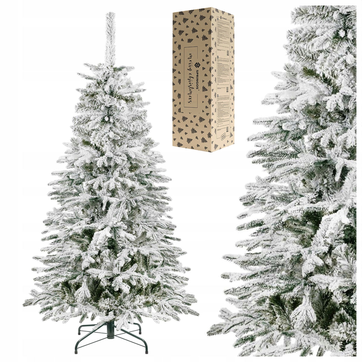 ARTIFICIAL CHRISTMAS TREE PE as Real SNOW-COVERED 180 CM DENSE PREMIUM + FREEBIE