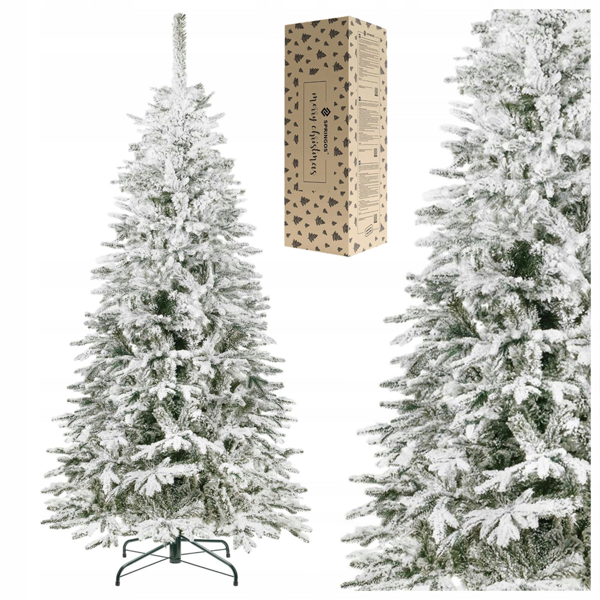 ARTIFICIAL CHRISTMAS TREE PE as Real SNOW-COVERED 220 CM DENSE PREMIUM + FREEBIE