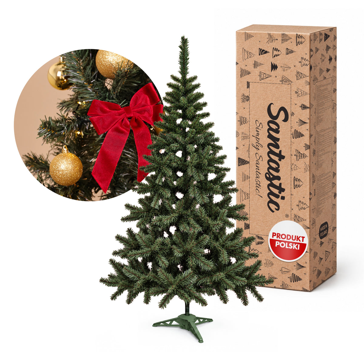 ARTIFICIAL CHRISTMAS TREE like a living FIR 120 dense STAND Christmas tree Poland