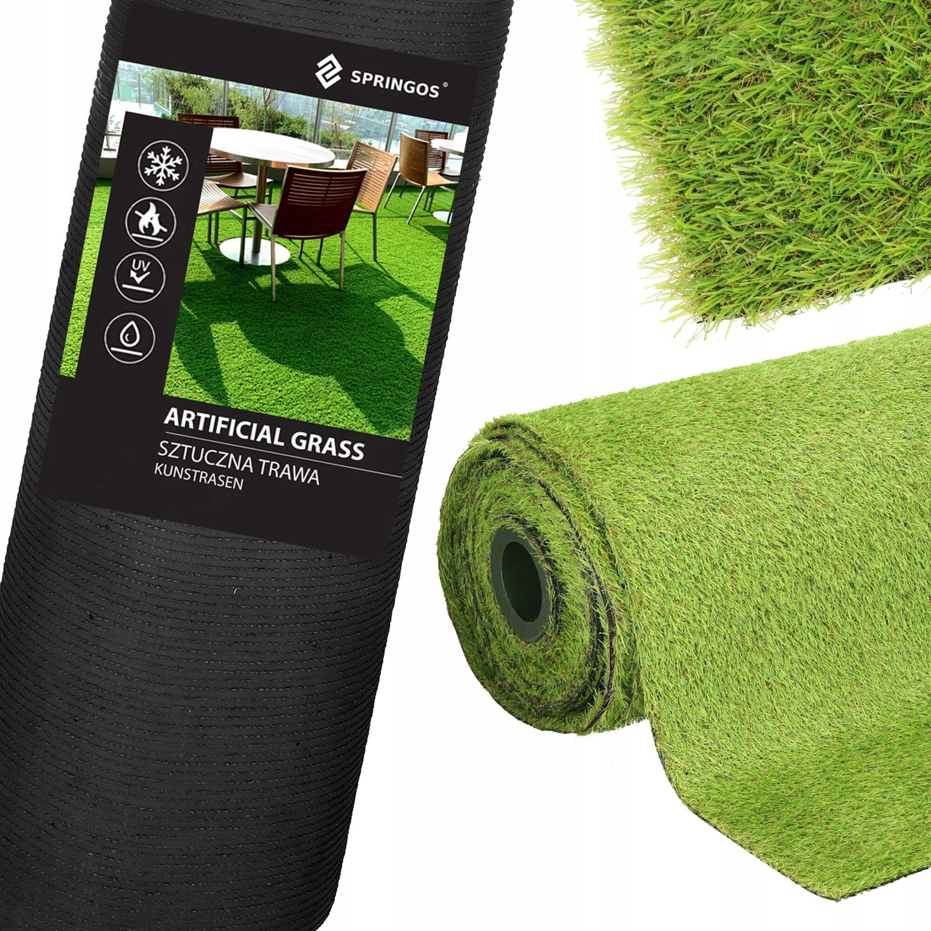ARTIFICIAL GRASS 20mm GREEN CARPET WITH ROLL 4m x 1mb. BALCONY TERRACE GARDEN Thickness 20 mm