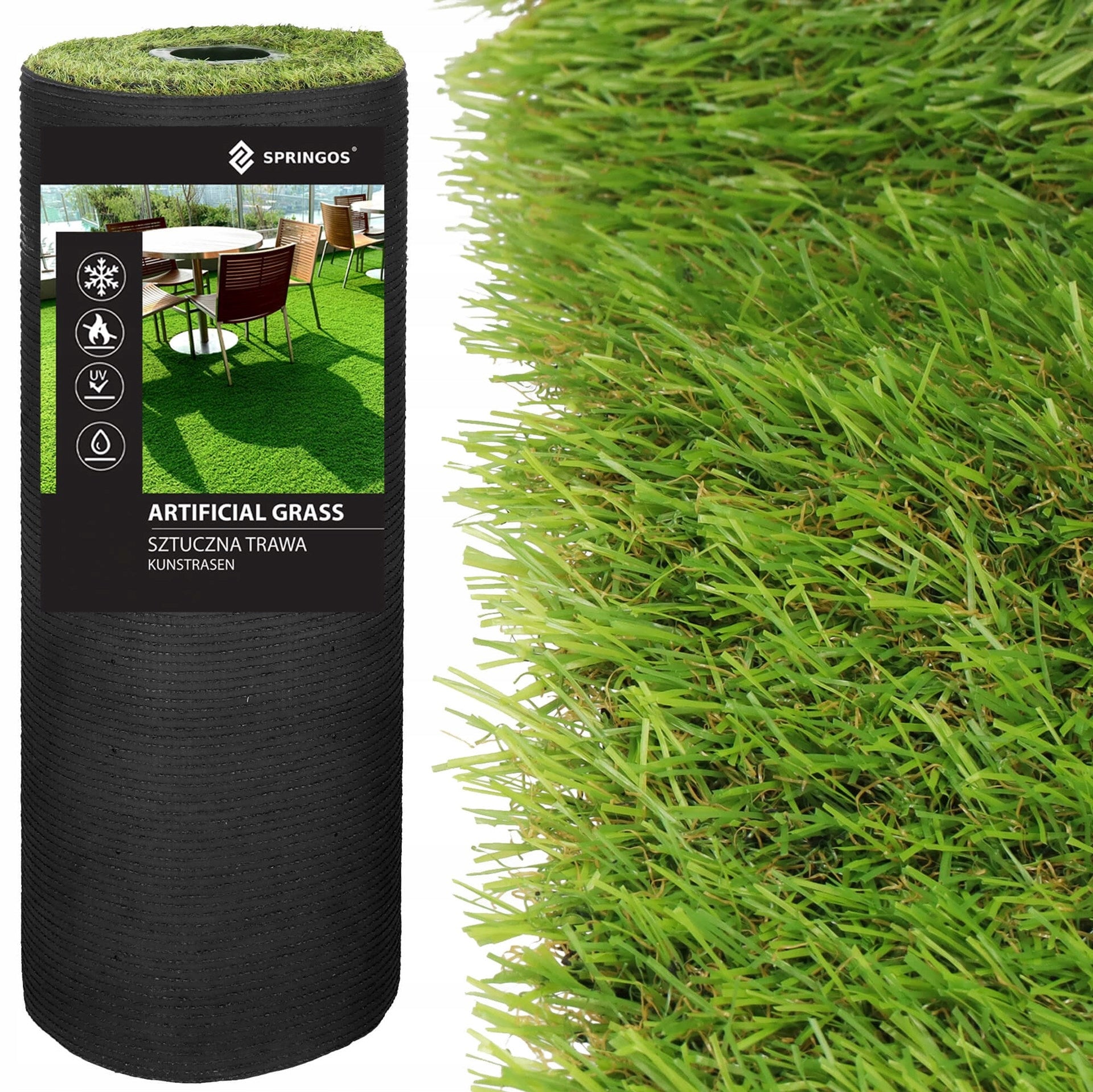 ARTIFICIAL GRASS 20mm GREEN CARPET WITH ROLL 4m x 1mb. BALCONY TERRACE GARDEN