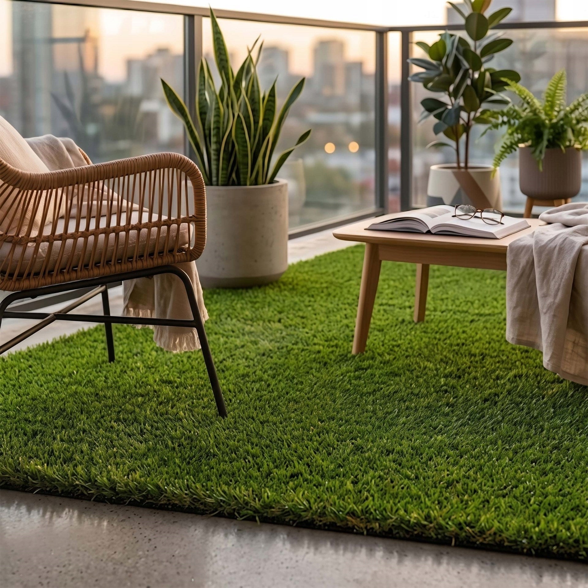 ARTIFICIAL GRASS 20mm GREEN ROLL CARPET 1m x 1mb. BALCONY TERRACE GARDEN Packaging status original