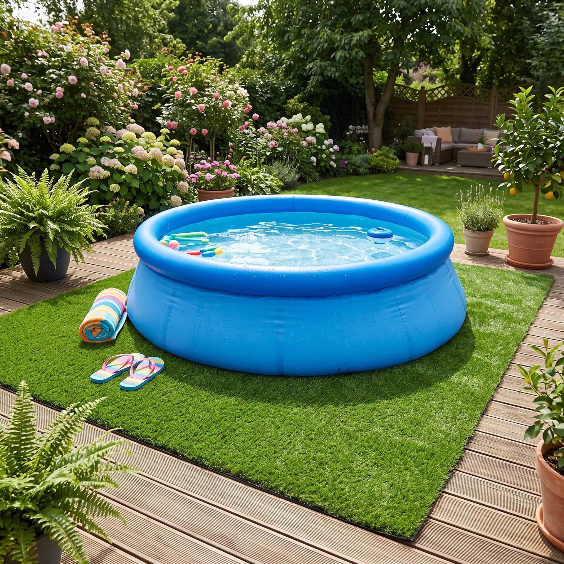 ARTIFICIAL GRASS 32mm GREEN ROLL CARPET 2m x 1mb. BALCONY TERRACE GARDEN Number of m² offered 2 m²