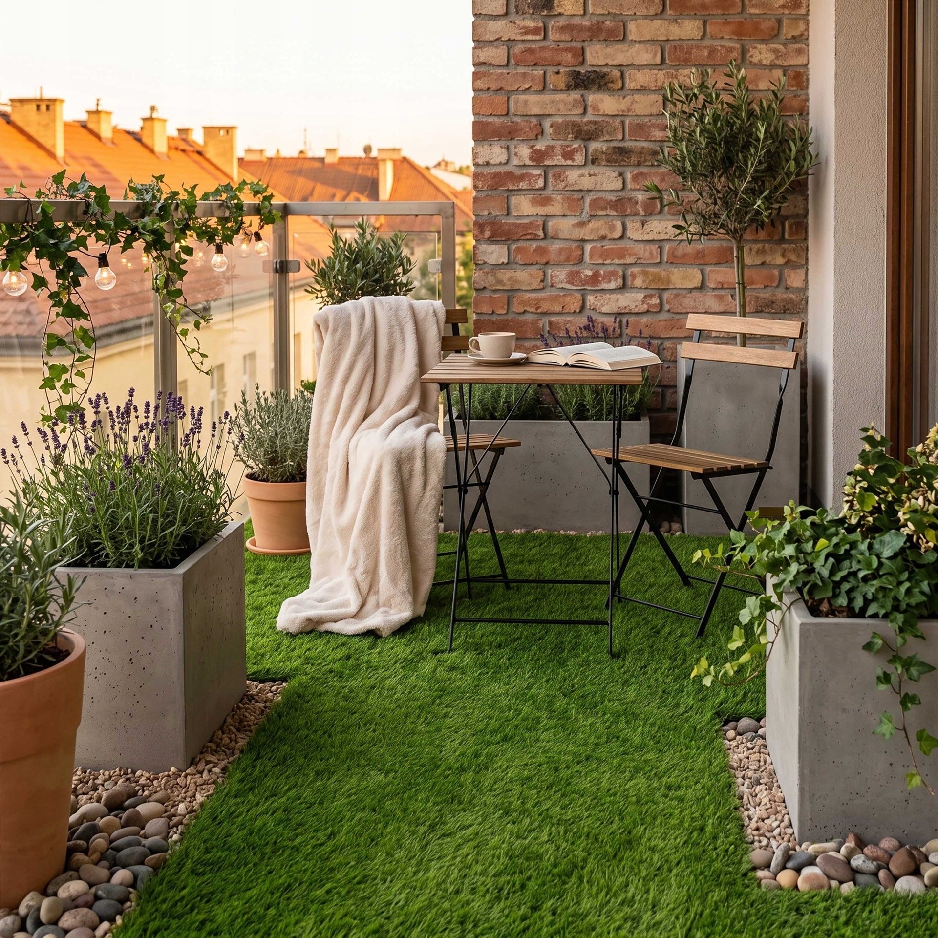 ARTIFICIAL GRASS 32mm GREEN ROLL CARPET 2m x 1mb. BALCONY TERRACE GARDEN Packaging status original