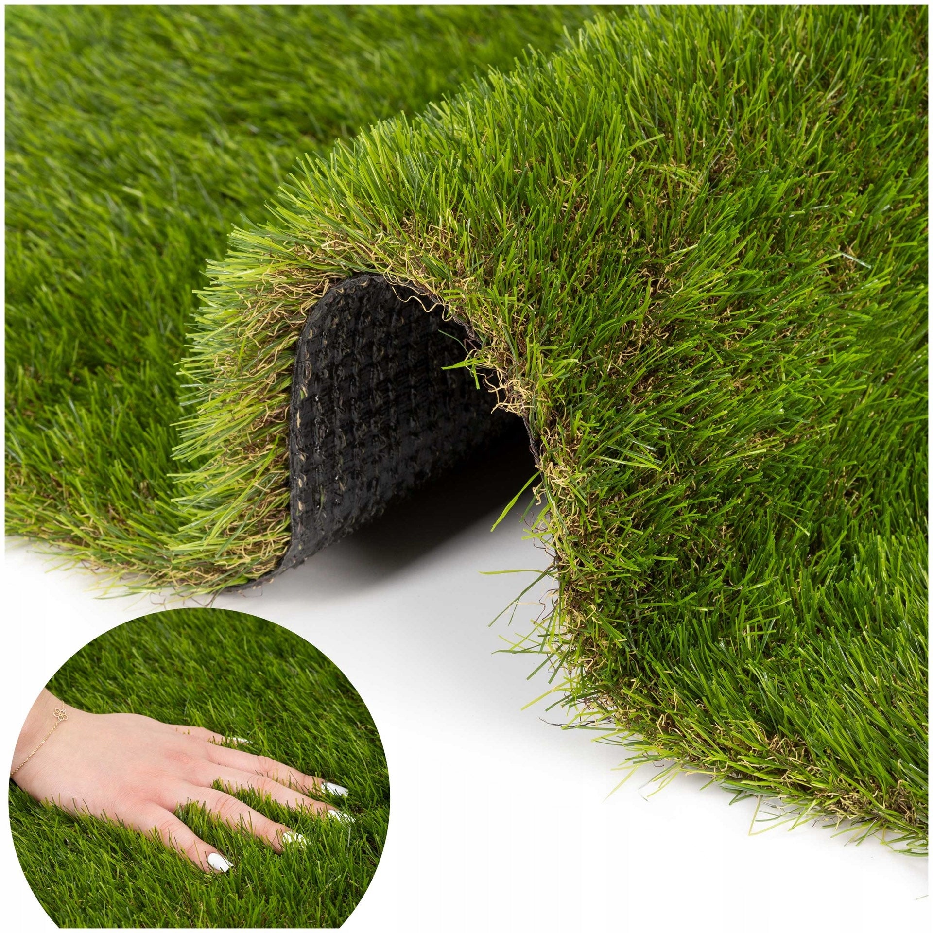 ARTIFICIAL GRASS 45mm GREEN ROLL CARPET 1m x 1mb. BALCONY TERRACE GARDEN