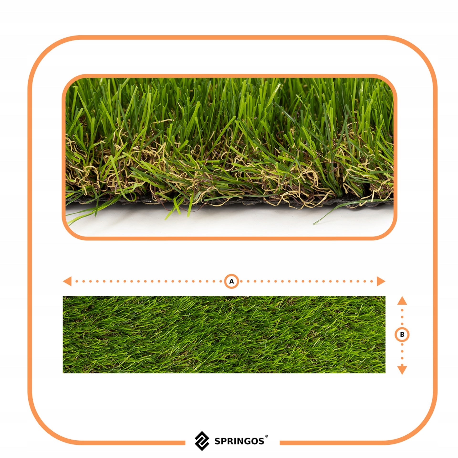 ARTIFICIAL GRASS 45mm GREEN ROLL CARPET 2m x 1mb. BALCONY TERRACE GARDEN Length 1 m