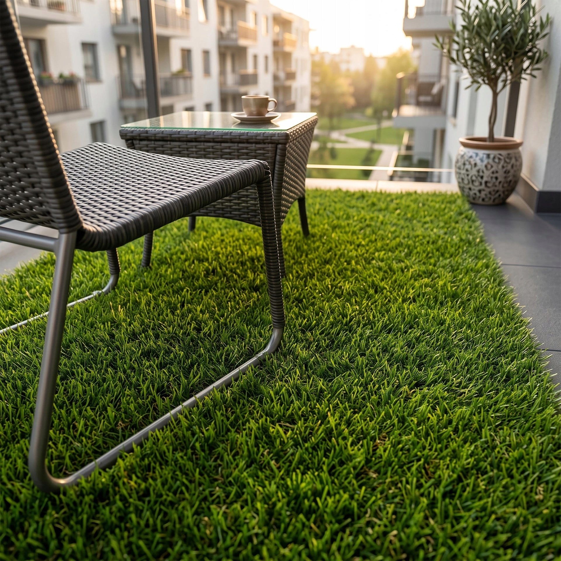 ARTIFICIAL GRASS 45mm GREEN ROLL CARPET 2m x 1mb. BALCONY TERRACE GARDEN Packaging status original