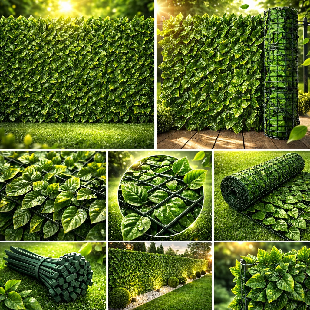 ARTIFICIAL HEDGE IVY for fence balcony wall 3x1m Masking Mesh Manufacturer no brand