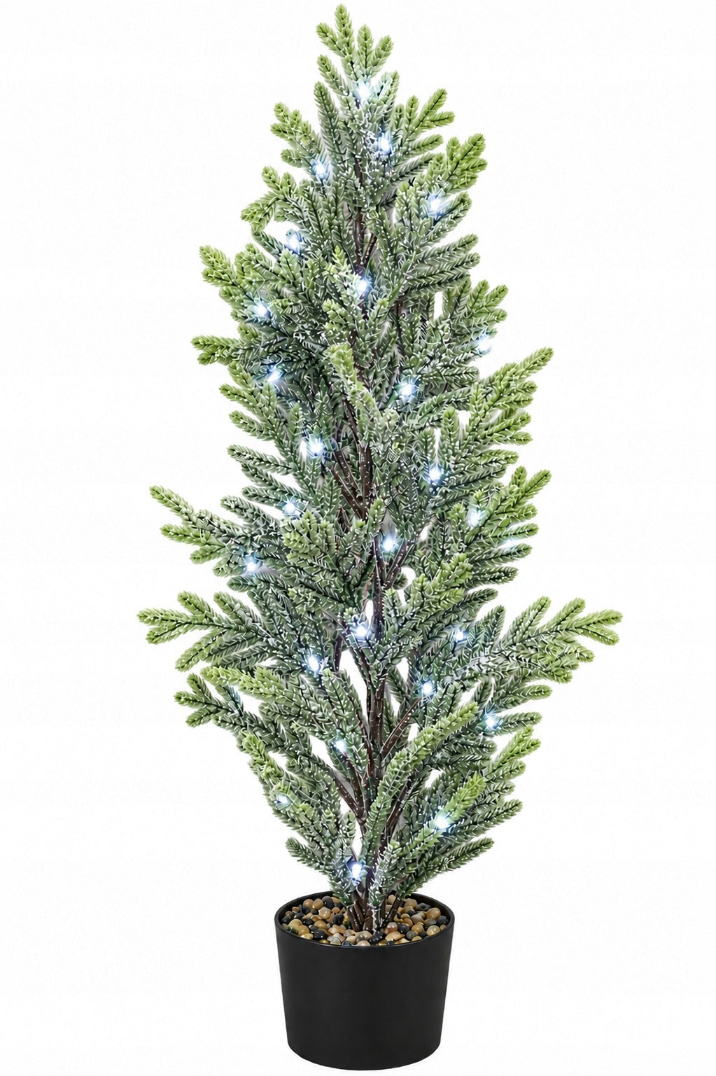 ARTIFICIAL TREE SPRUCE SILICONE CHRISTMAS TREE SNOW-COVERED LED 70 CM IN POT Packaging status original