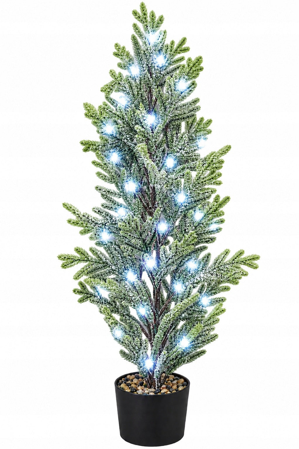 ARTIFICIAL TREE SPRUCE SILICONE CHRISTMAS TREE SNOW-COVERED LED 70 CM IN POT