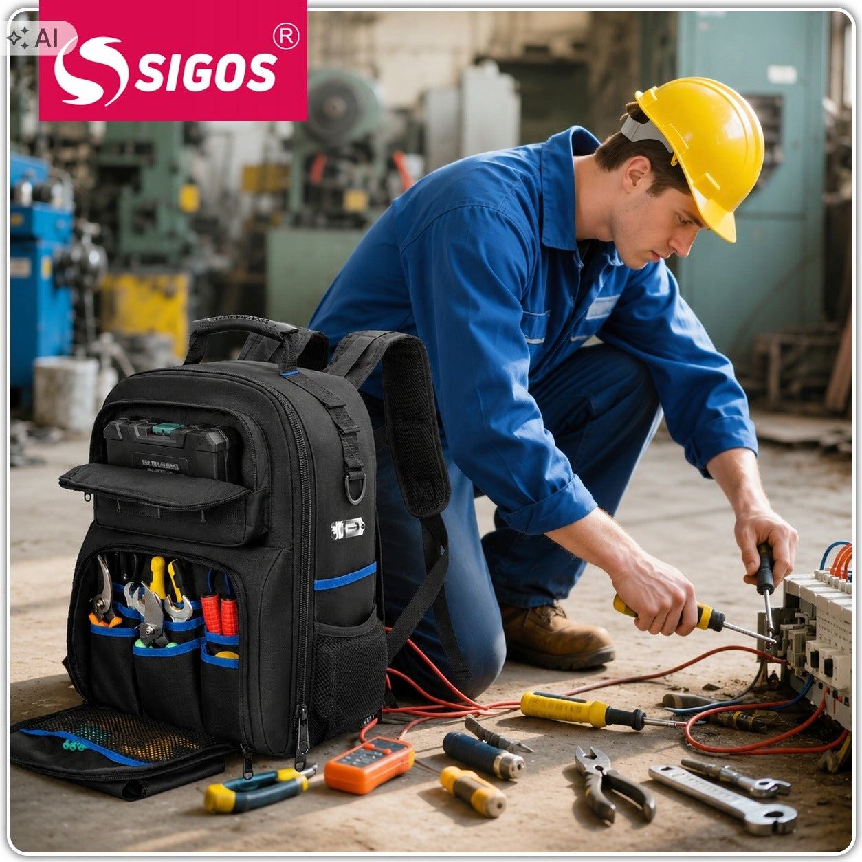 ASSEMBLY TOOL BACKPACK FOR ELECTRICIAN PLUMBER TOOL BAG Manufacturer code PLECAK NARZĘDZIOWY MONTERSKI