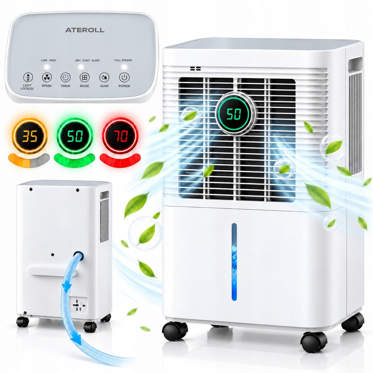 ATEROLL Dehumidifier 12L/24h 200W 35,5 dB