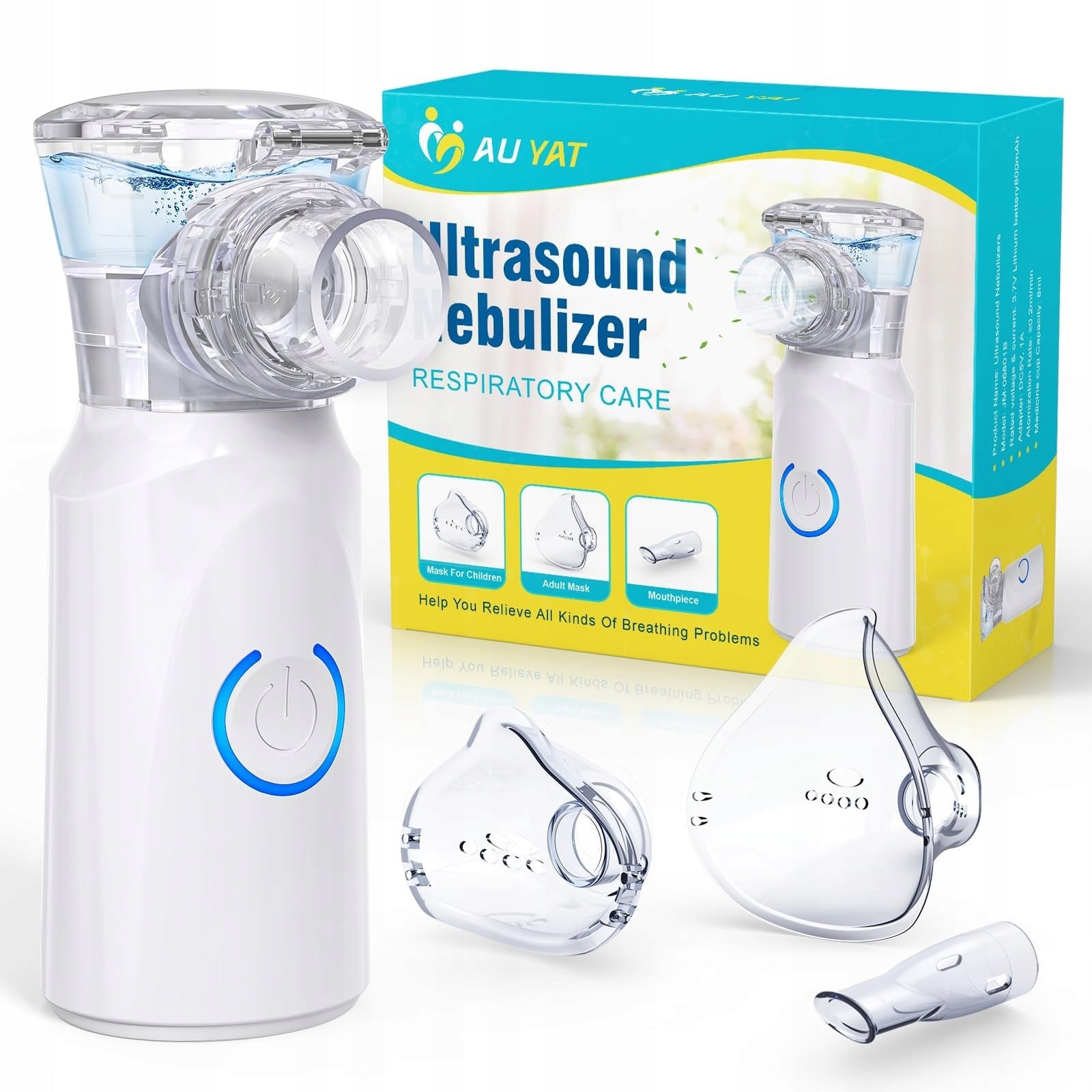 AU YAT Nebuliser Inhaler Portable USB-C Children Adults model JM-06801B Medical device no