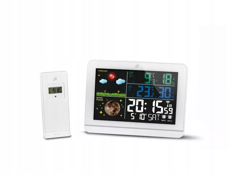 AURIOL WEATHER STATION WITH COLOR RADIO DISPLAY WHITE