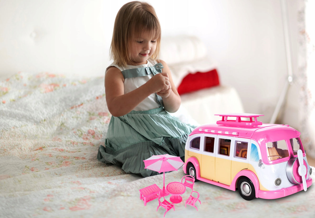 AUTO MOTORHOME PINK ICE CREAM PARLOR FOR DOLLS CAR ACCESSORIES FOR GIRLS Packaging status original