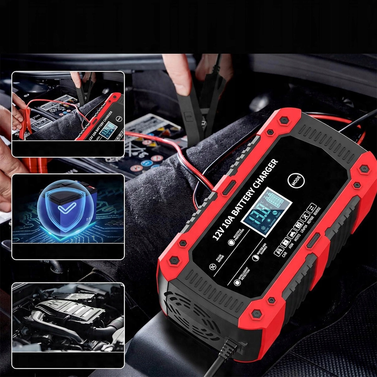 AUTOMATIC CAR RECTIFIER WITH 12V 10A BATTERY REPAIR FUNCTION Packaging status original