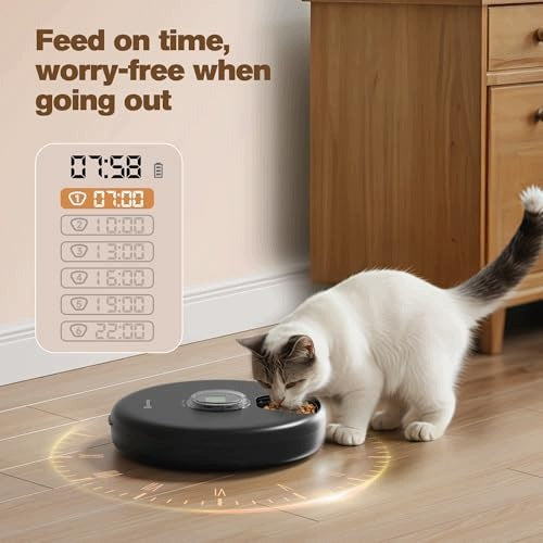 AUTOMATIC CAT AND DOG FOOD FEEDER WITH TIMER 6 MEALS Manufacturer code B0F98RVBHQ
