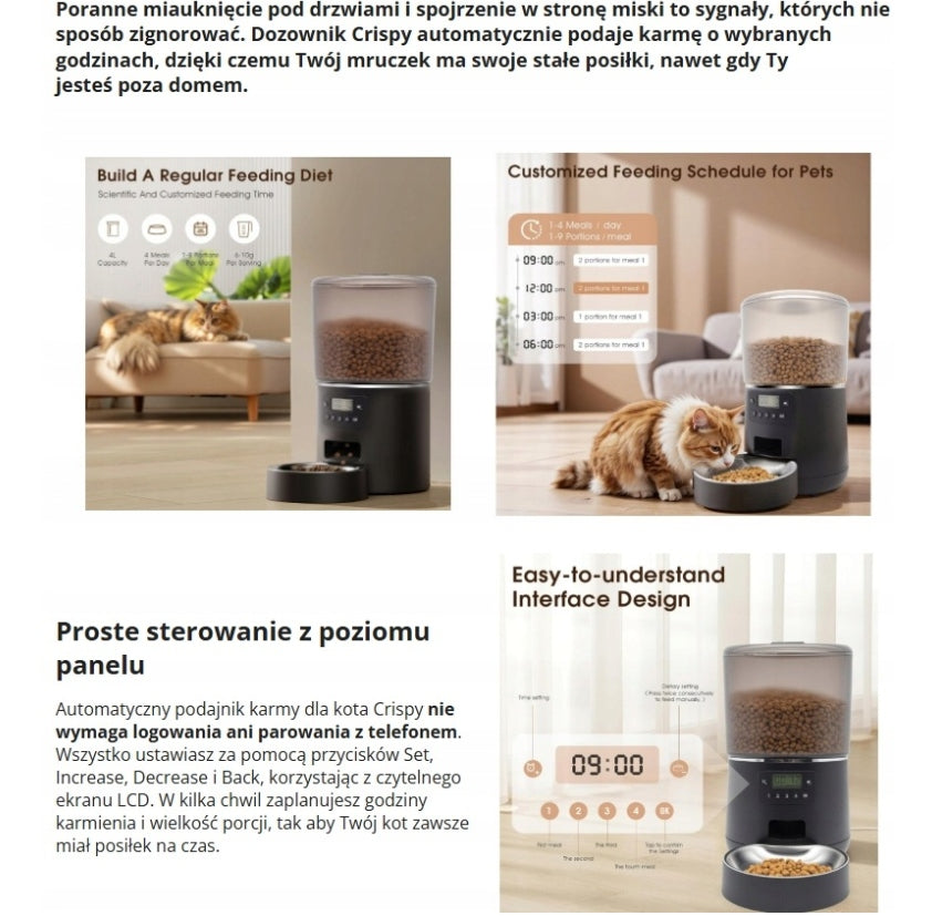 AUTOMATIC CAT DOG FOOD FEEDER DISPENSER Manufacturer code PFD001Pro