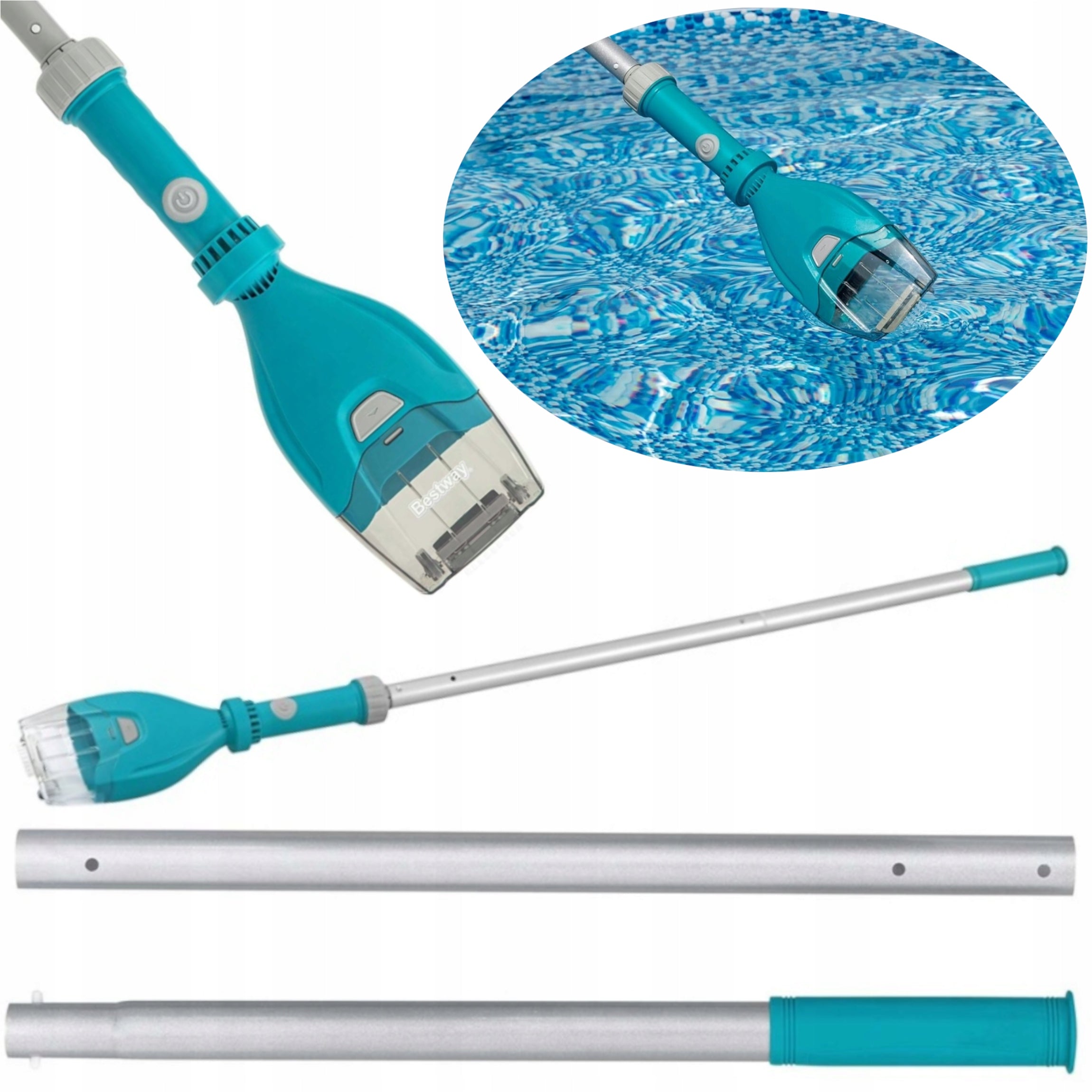 AUTOMATIC CORDLESS POOL VACUUM CLEANER WITH POLE
