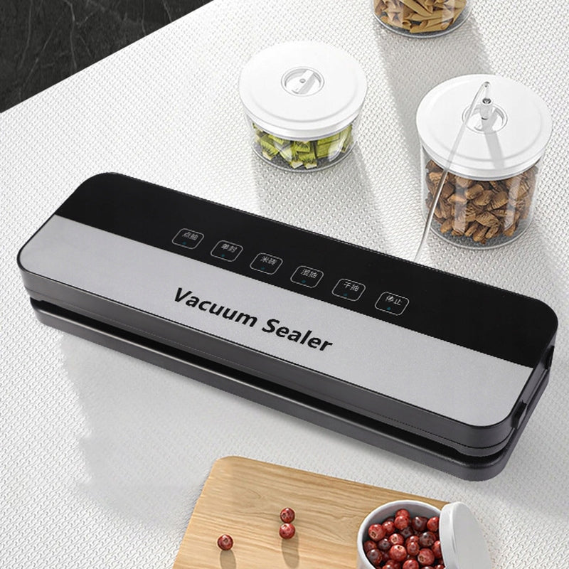AUTOMATIC FOOD VACUUM WELDING MACHINE PACKING MACHINE + 30 BAGS 120W Dominant color black