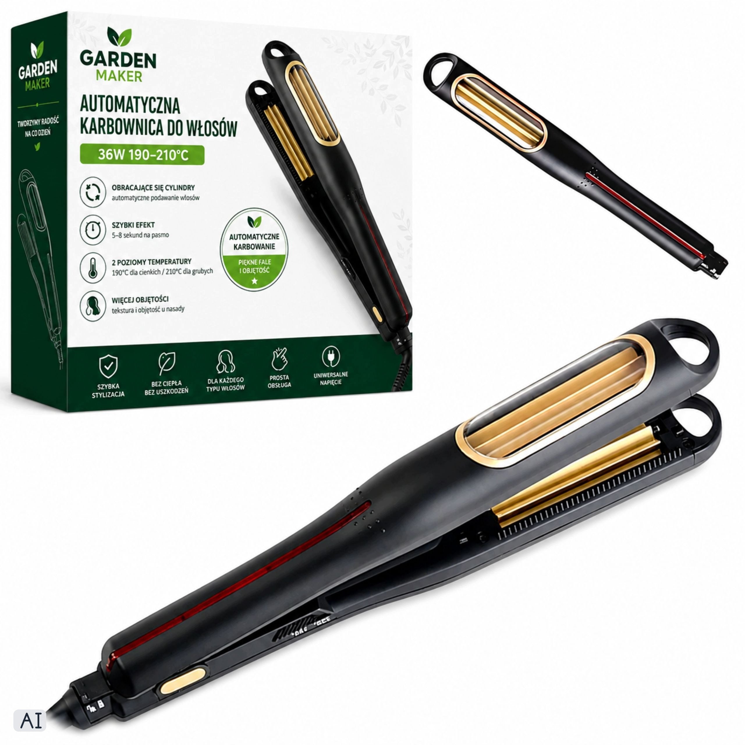 AUTOMATIC HAIR CRIMPER WITHOUT DAMAGING 36W 190-210°C