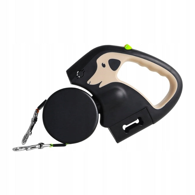 AUTOMATIC LEASH FOR TWO 3M DOGS WITH BUILT-IN LIGHT LOCK FOR 2 DOGS