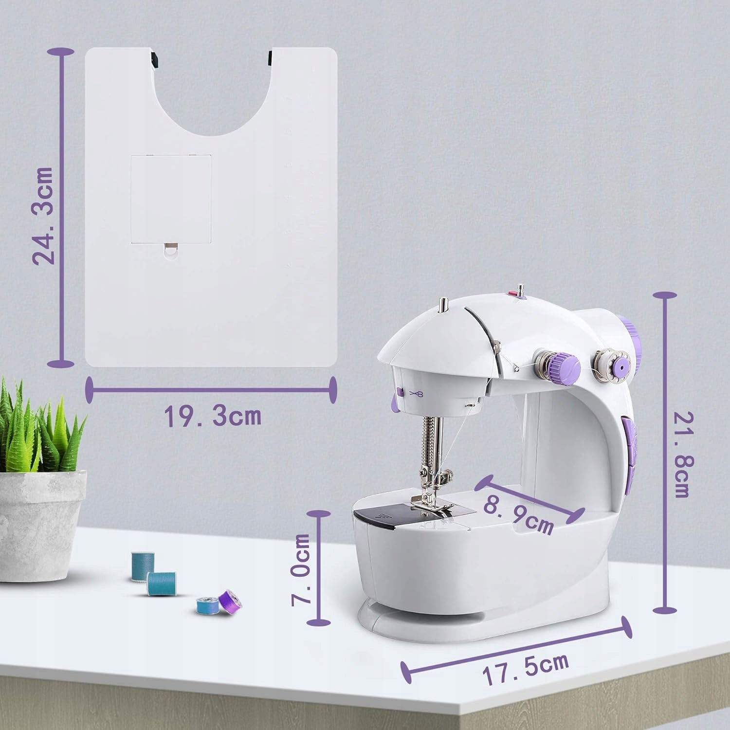 AUTOMATIC MINI ELECTRIC SEWING MACHINE, WITH FOOT PEDAL AND LED Packaging status original