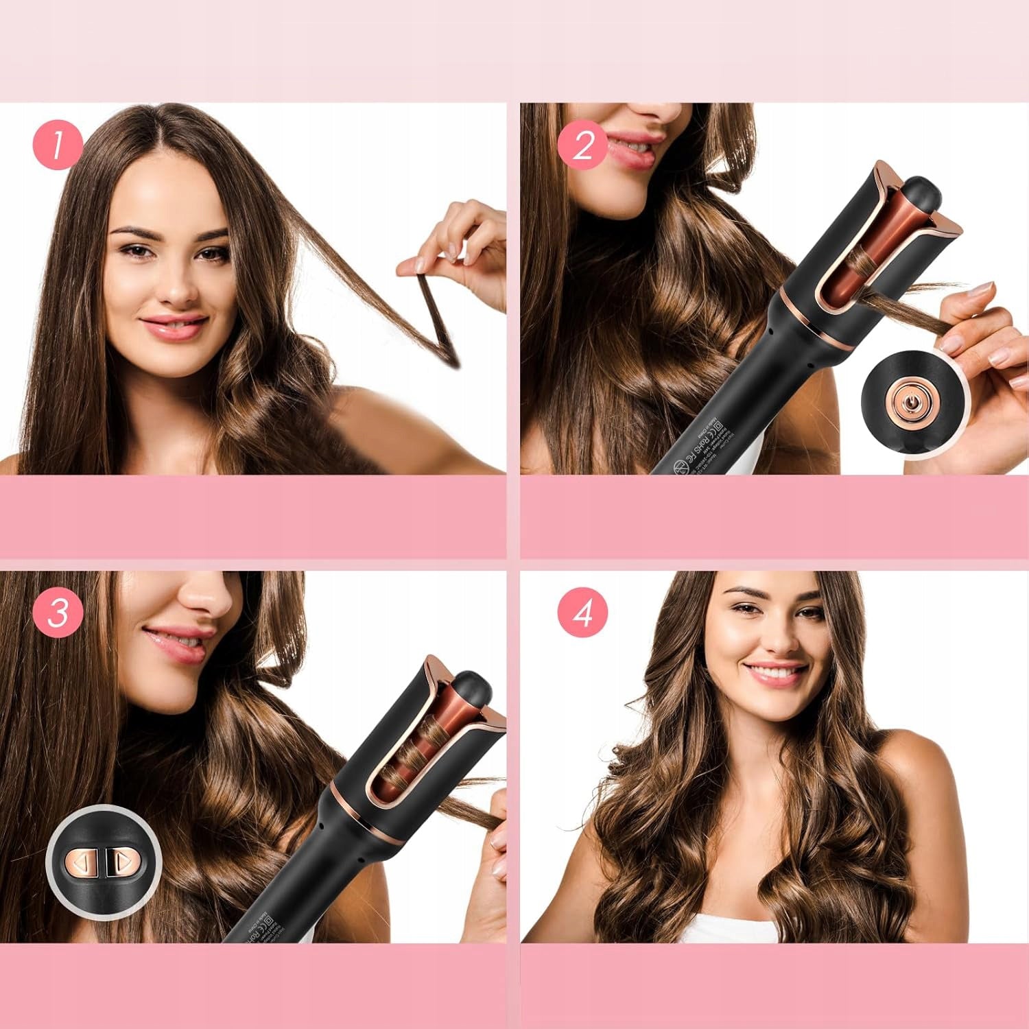 AUTOMATIC ROTATING HAIR CURLER CERAMIC 4 ADJUSTABLE TEMPERATURE Brand no brand