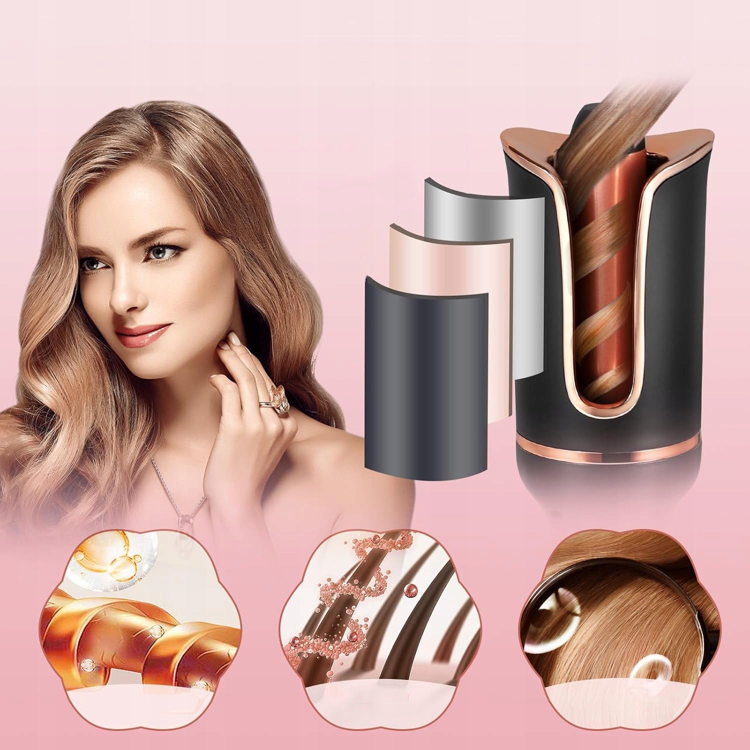 AUTOMATIC ROTATING HAIR CURLER CERAMIC 4 ADJUSTABLE TEMPERATURE Packaging status original
