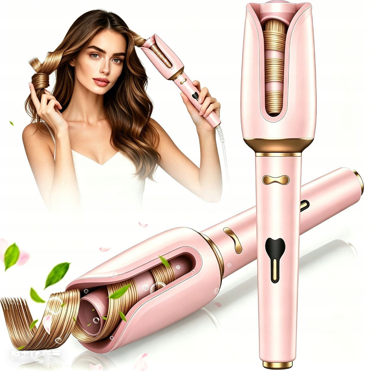 AUTOMATIC ROTATING INVERTER KERATIN CERAMIC CURLING iron 4 Temp Settings