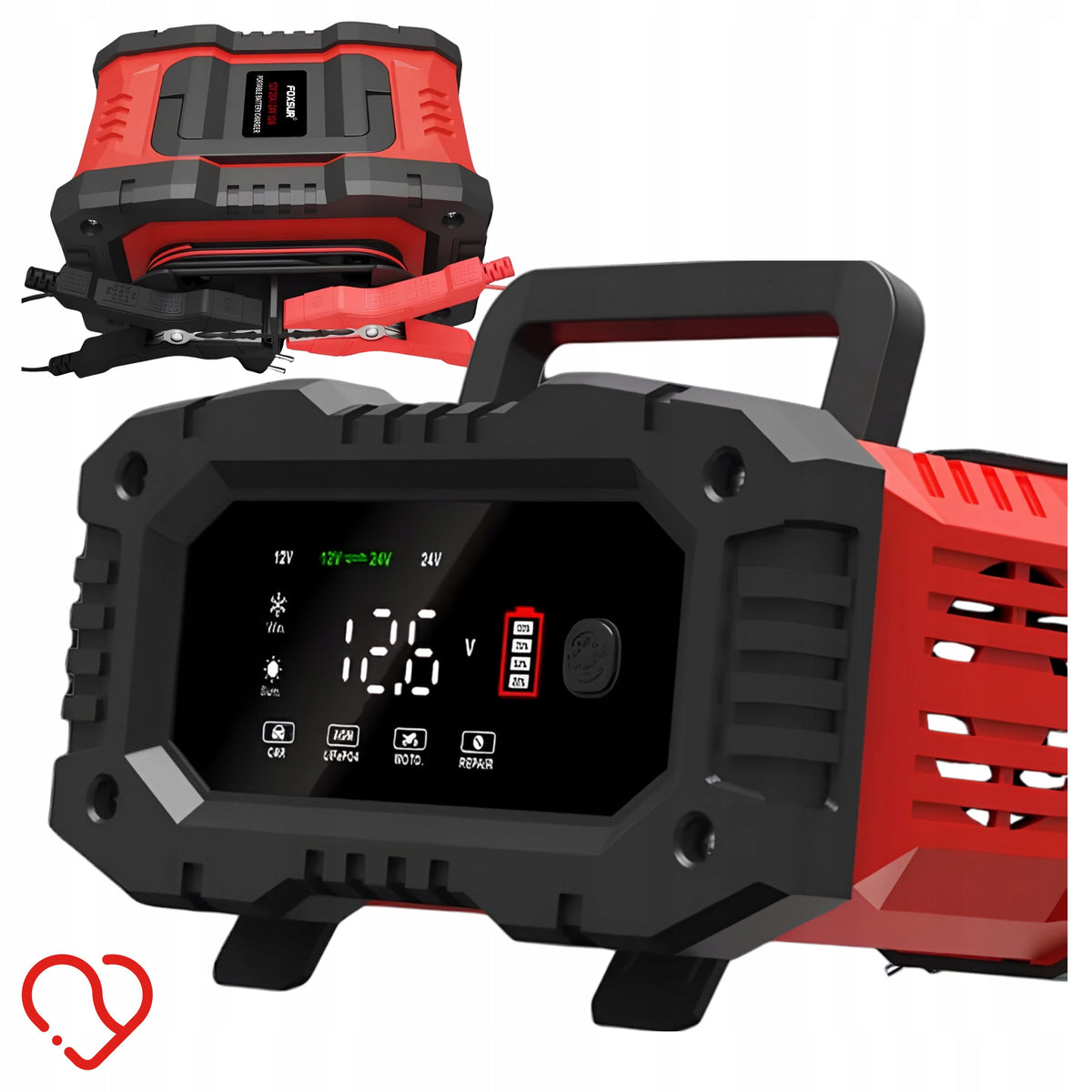AUTOMATIC SMART RECTIFIER BATTERY CHARGER LCD 12V 24V