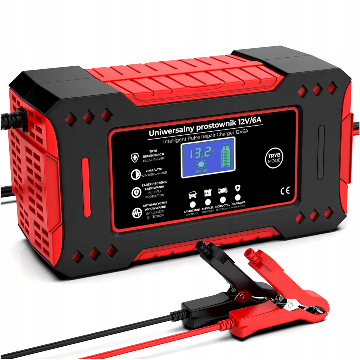 AUTOMATIC SMART RECTIFIER BATTERY CHARGER LCD 12V 6A