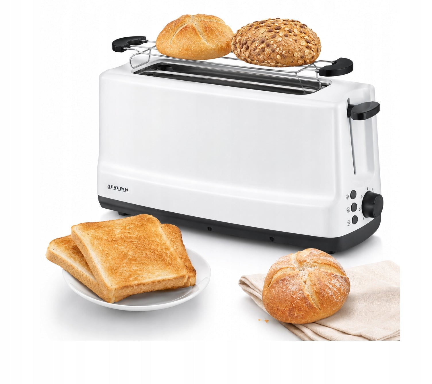 AUTOMATIC TOASTER 2 CHAMBERS GRATE FOR ROLLS WHITE SEVERIN AT2232