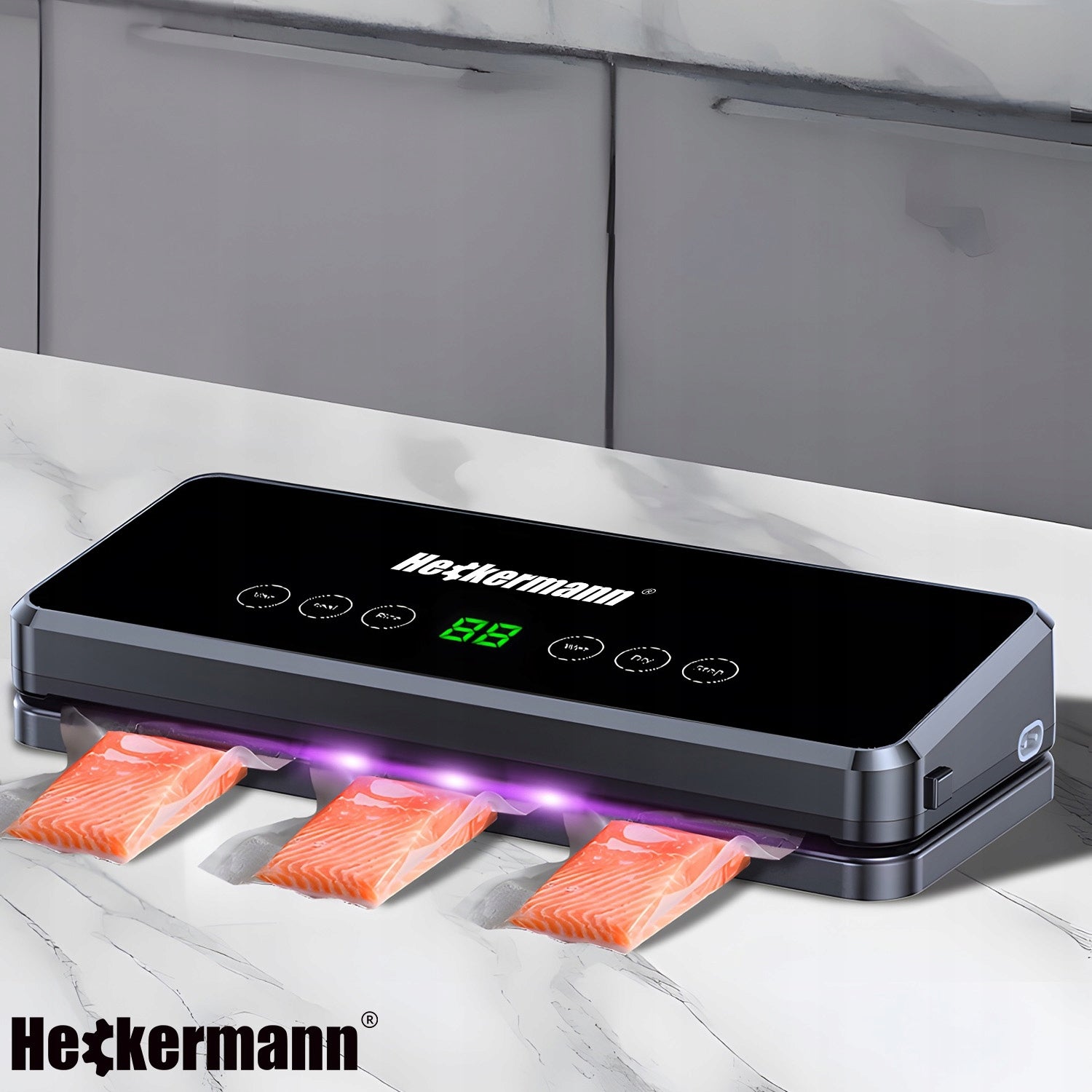 AUTOMATIC VACUUM SEALER FOR FOOD PACKAGING 0,6KPA 130W + FOILS Brand Heckermann