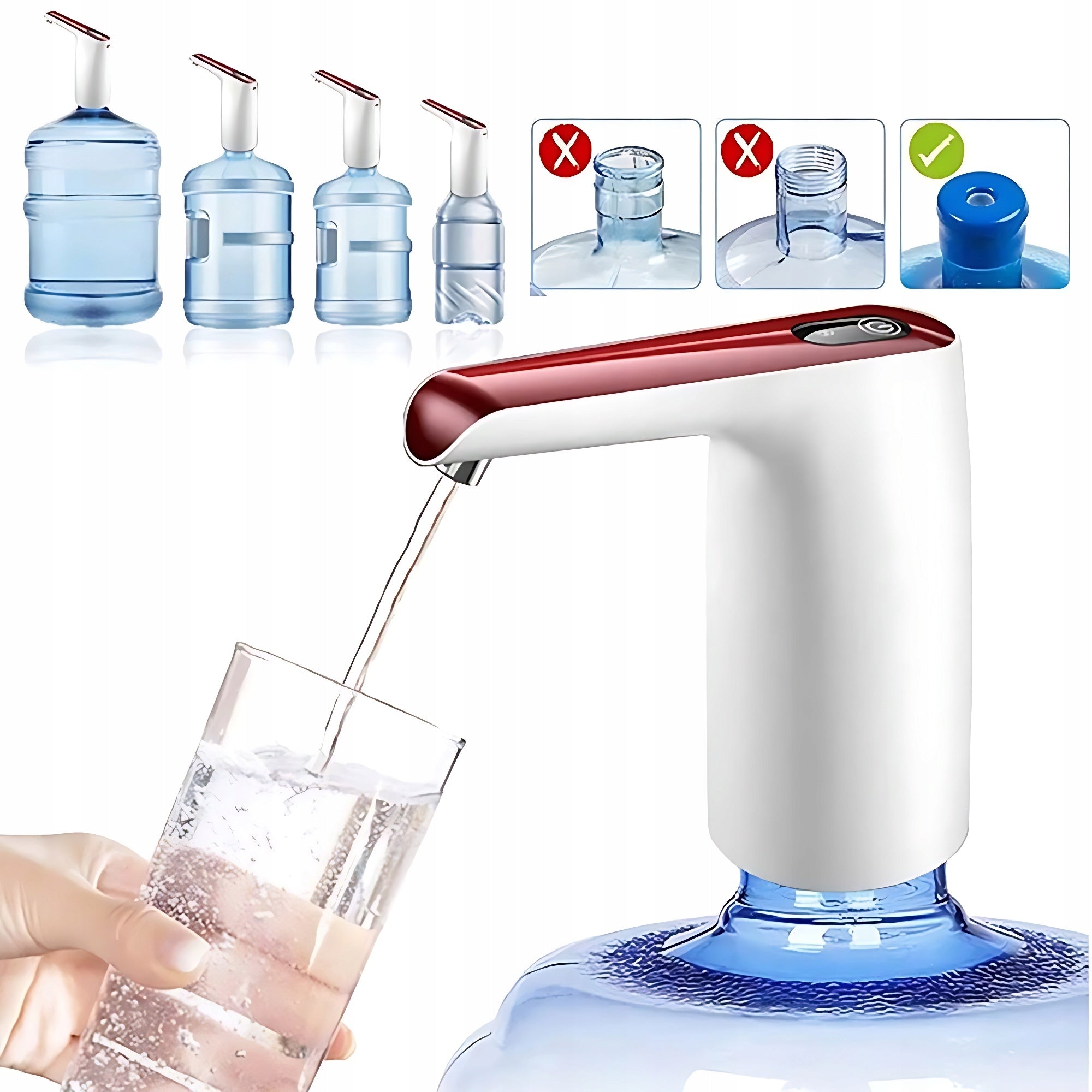 AUTOMATIC WATER PUMP WITH USB FOR BOTTLES 5L 7.5L 11L 18.9L
