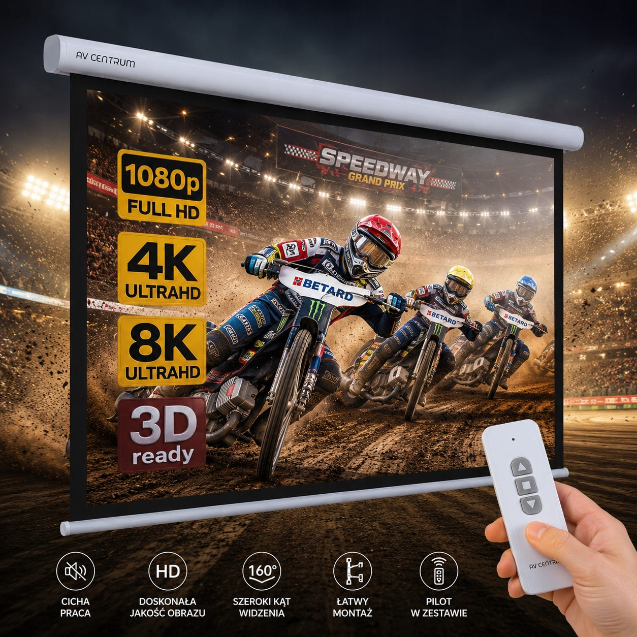 AVC-E200 111" 200x200 AVCENTRUM ELECTRIC WALL PROJECTION SCREEN