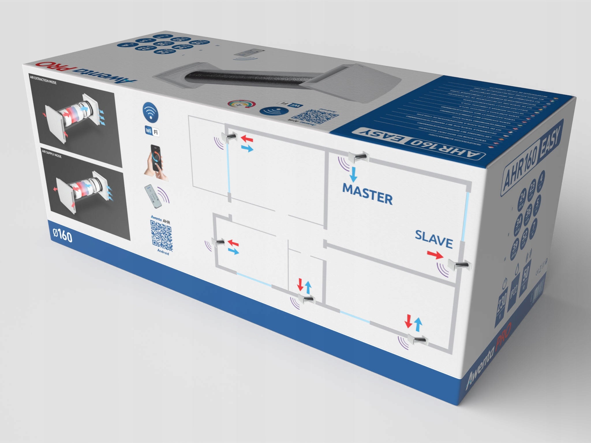 AWENTA RECUPERATOR DECENTRAL VENTILATION AHRE160 WIFI EASY PILOT Kind heat recovery ventilator