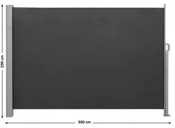 AWNING TERRACE ROLLER BLIND RETRACTABLE SIDE 200x300 Product width 200 cm