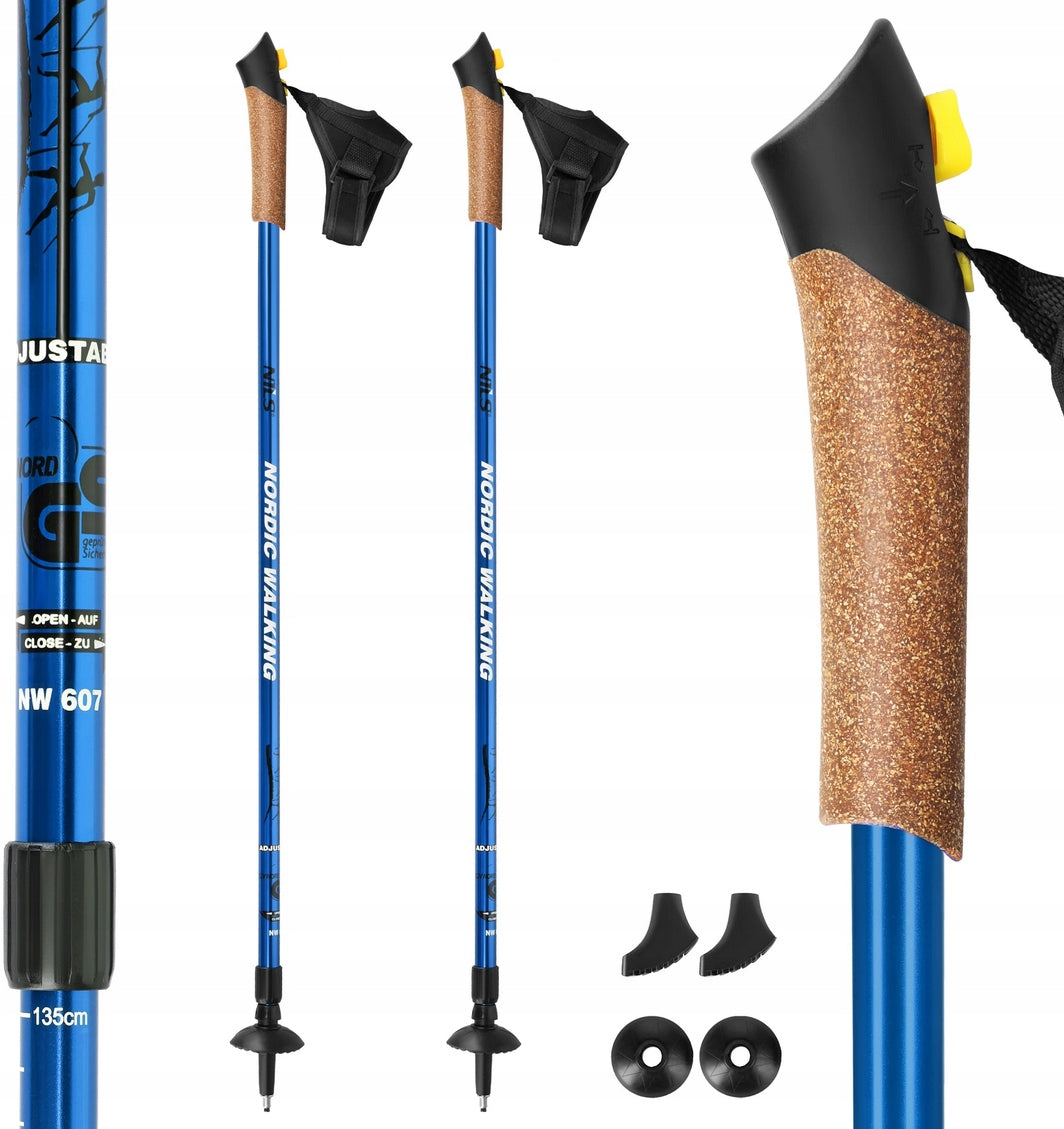 Abisal Nordic walking poles NW607 Blue 87-135 cm 2 pieces