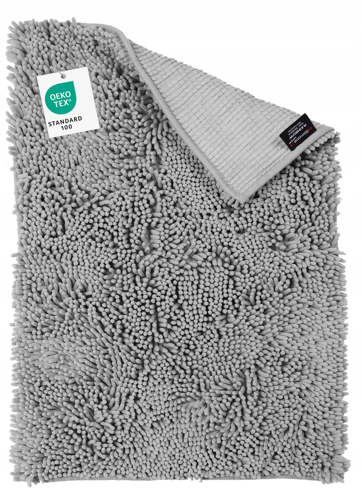 Absorbent Washable Bathroom Rug Gray Anti-Slip 50X80cm